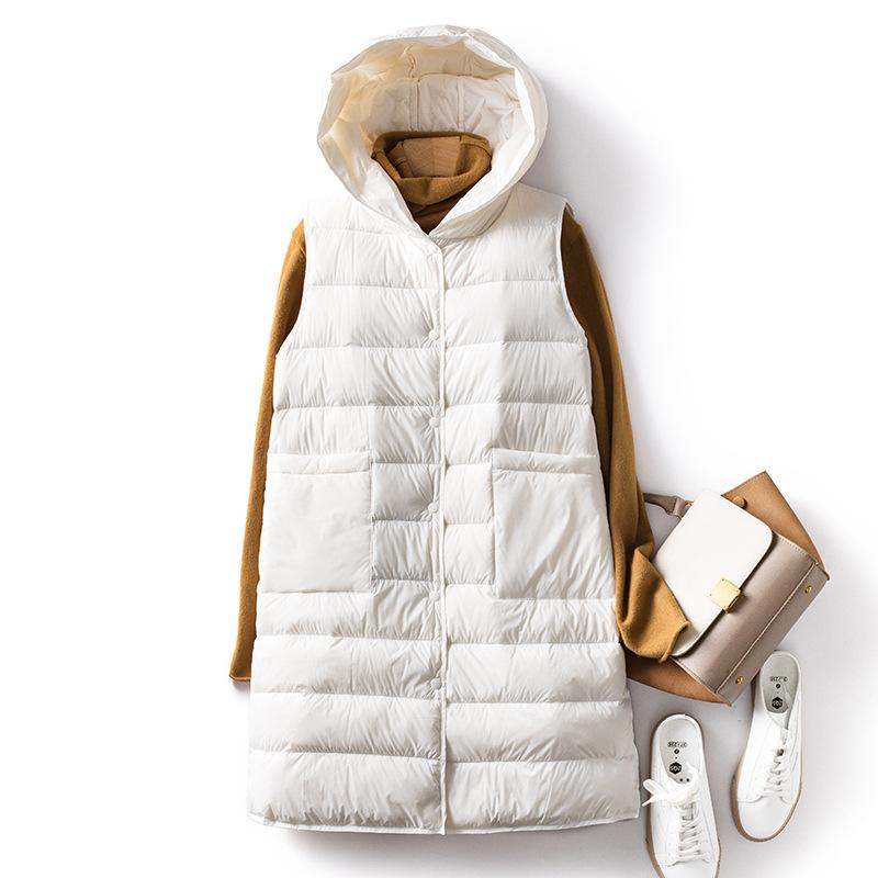 

Пальто с основанием вниз внутри, легкая и тонкая средняя и длинная внутренняя подкладка, пуховик с капюшоном, жилет, жилет, женский L