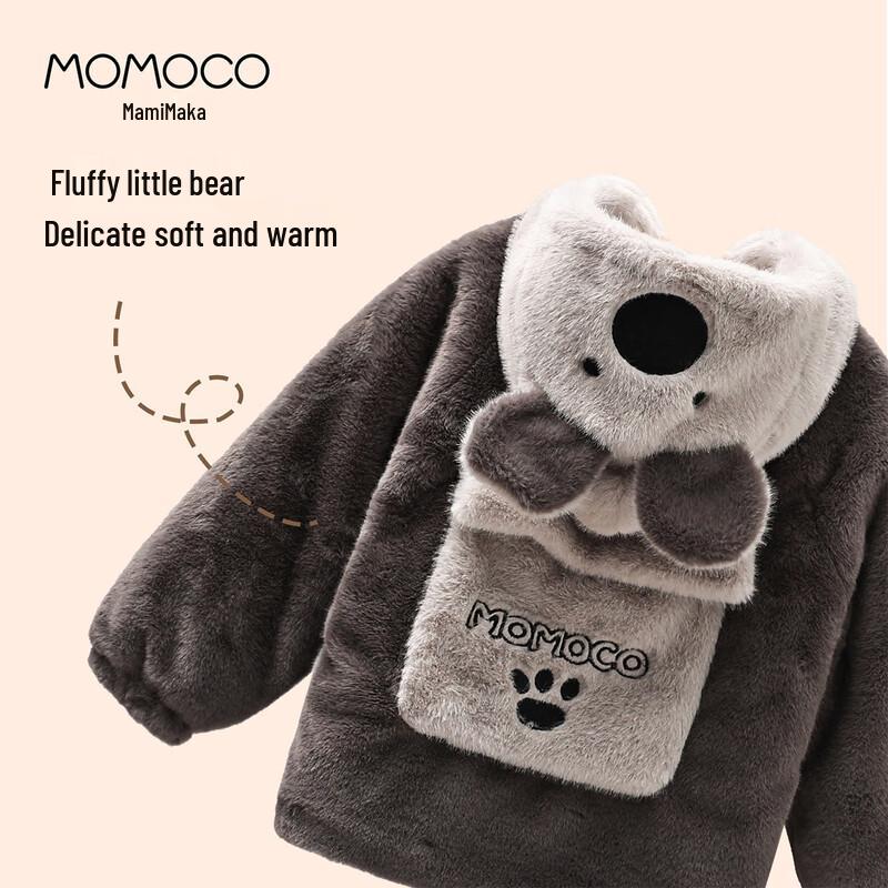 MOMOCO Boys' Hooded Plush Winter Jacket