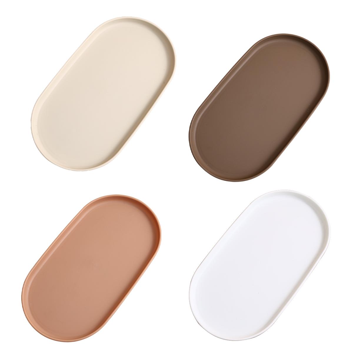 

WORTHBUY Plastic Oval Dinner Plate Dishes Reusable Cake Dessert Tray Snack Tray Food Serving Tray Tableware Dishwasher Safe