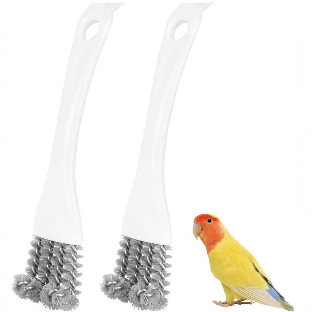 2pcs Bird Cage Brush with Shovel and Handle for Cleaning Bird Cages