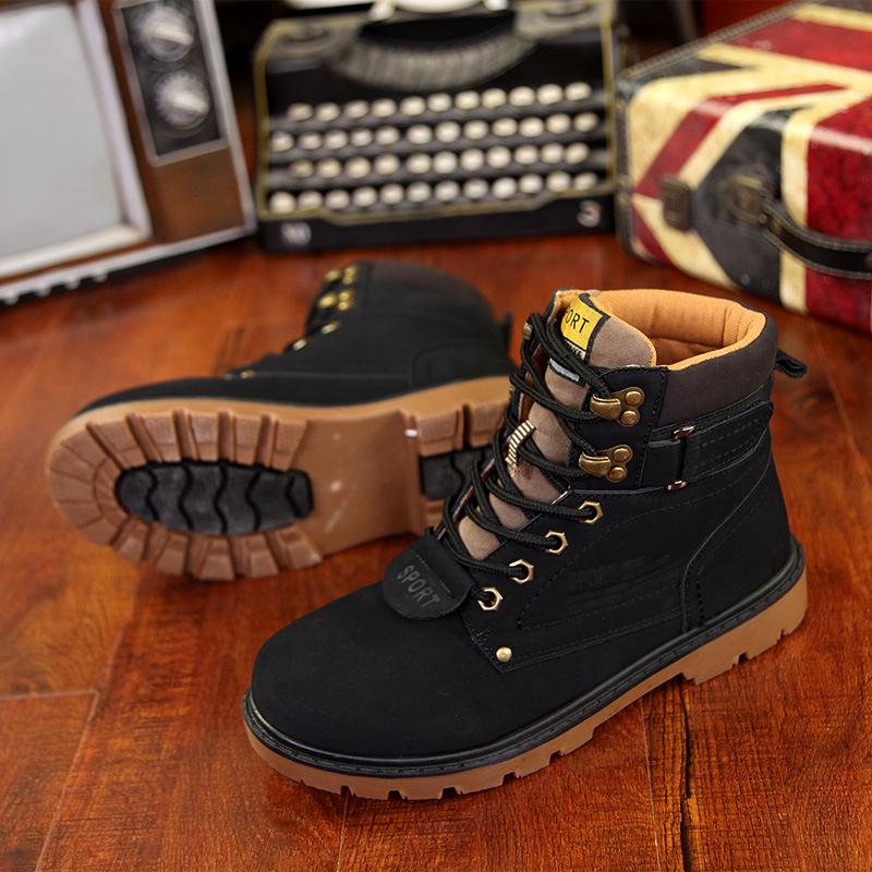 Winter Men's Fashion Warm Boots Large Size Plus Velvet Travel Shoes Outdoor Casual Shoes