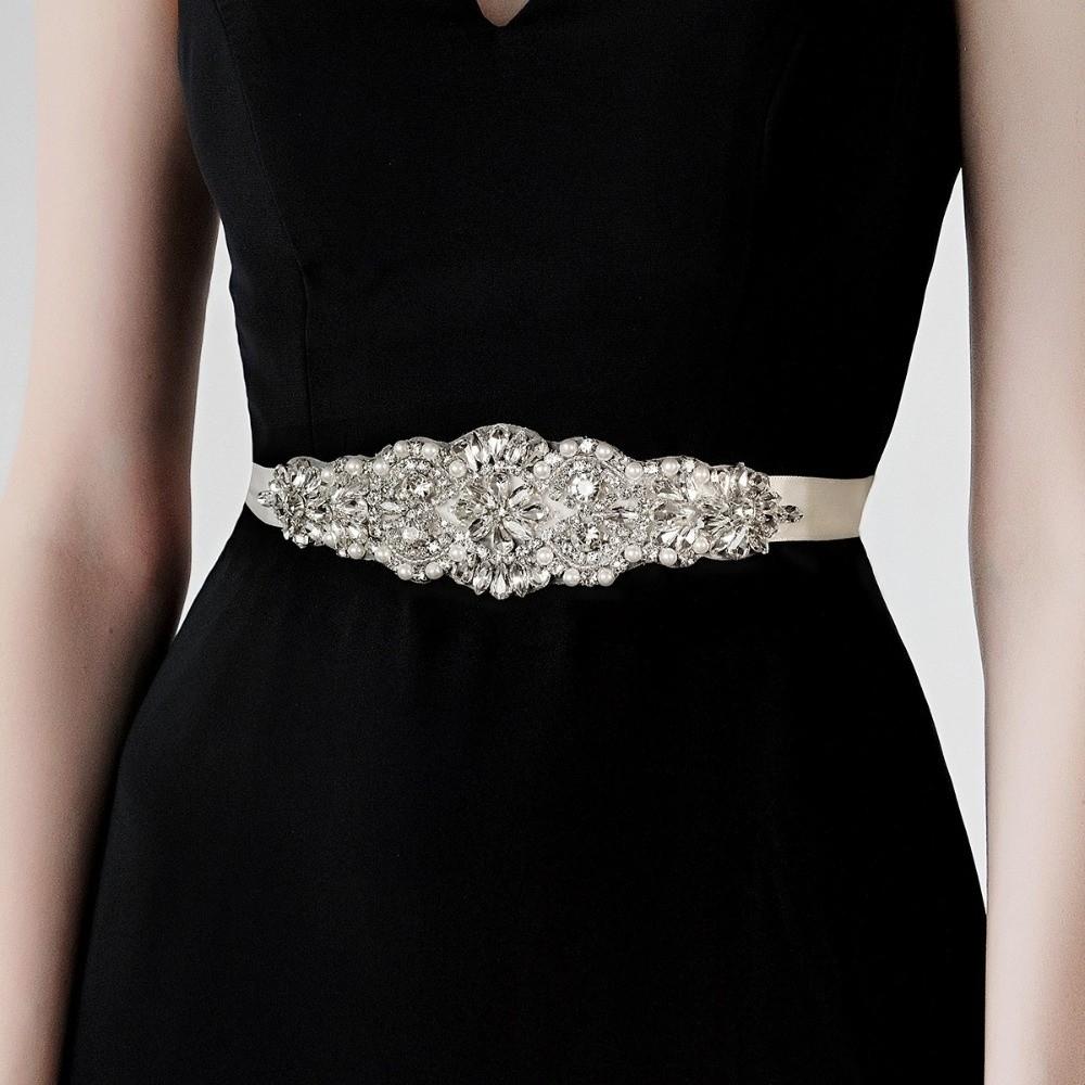 Ribbon Bridal Belt Silver Bridal Sashes Fashion Wedding Belt  Women