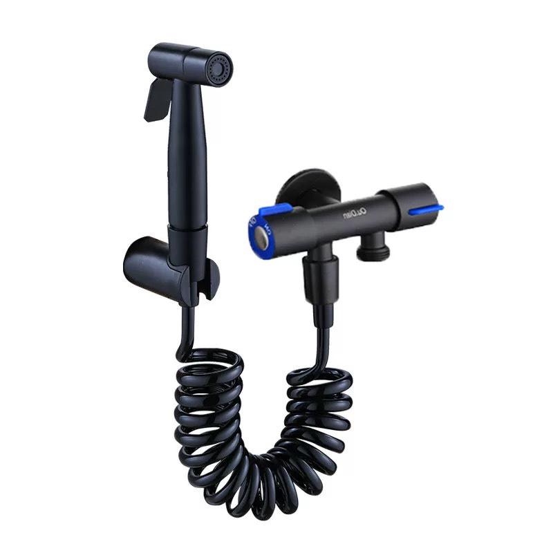304 Stainless Steel Matte Black Bidet Spray Gun Toilet Set - Silent Companion