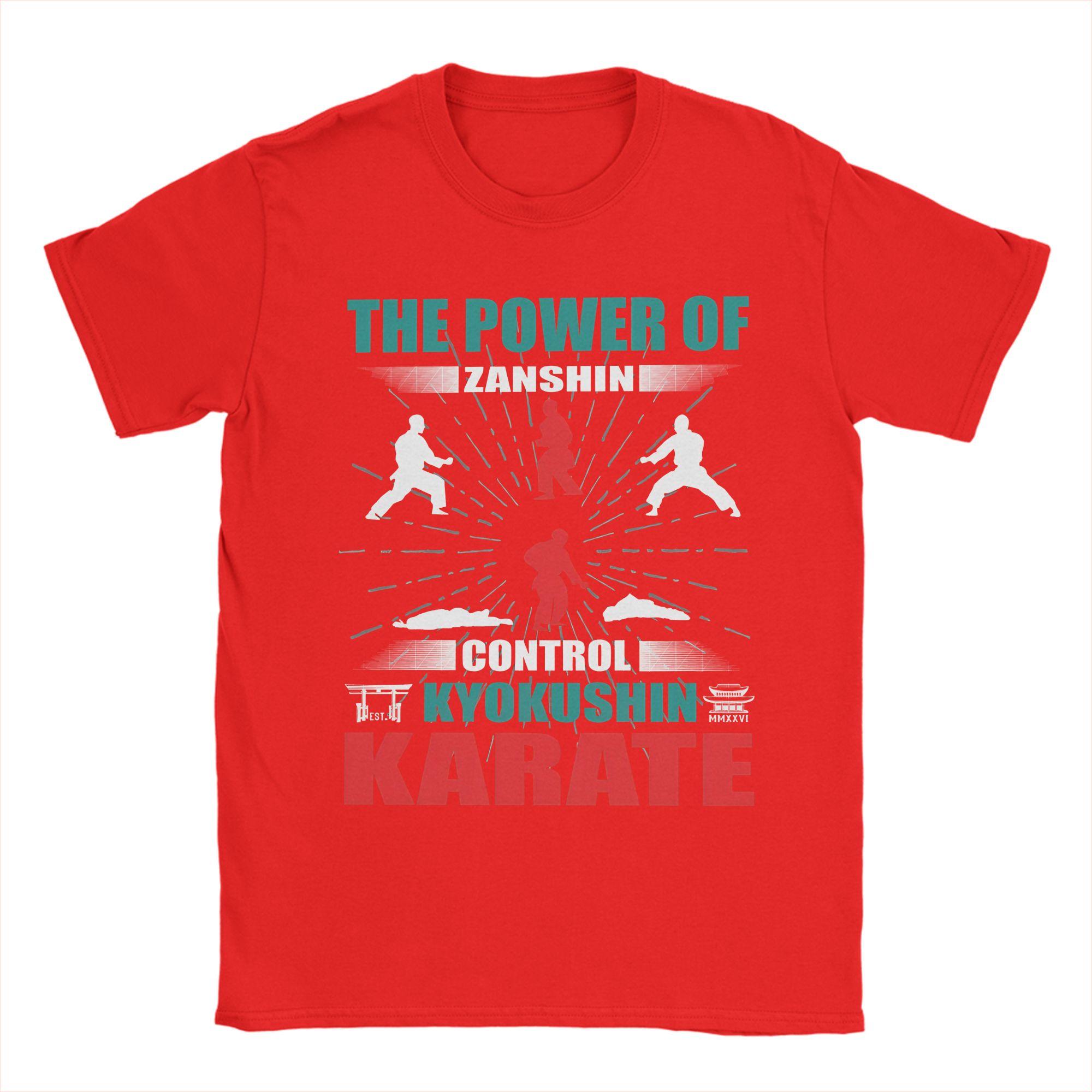 Kyokushin Karate Zanshin T Shirt Summer  Y2K Funny T Shirts Pure Cotton Hip Hop Tee Shirt For Men Design Tees S