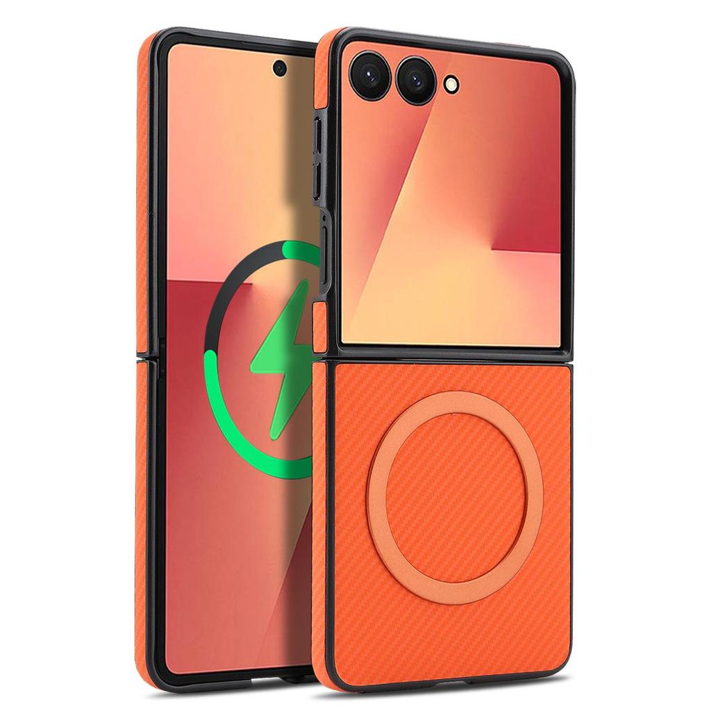 Magnetický nárazuvzdorný kryt s texturou uhlíkových vláken pro Samsung Z Flip3/4/5/6/7