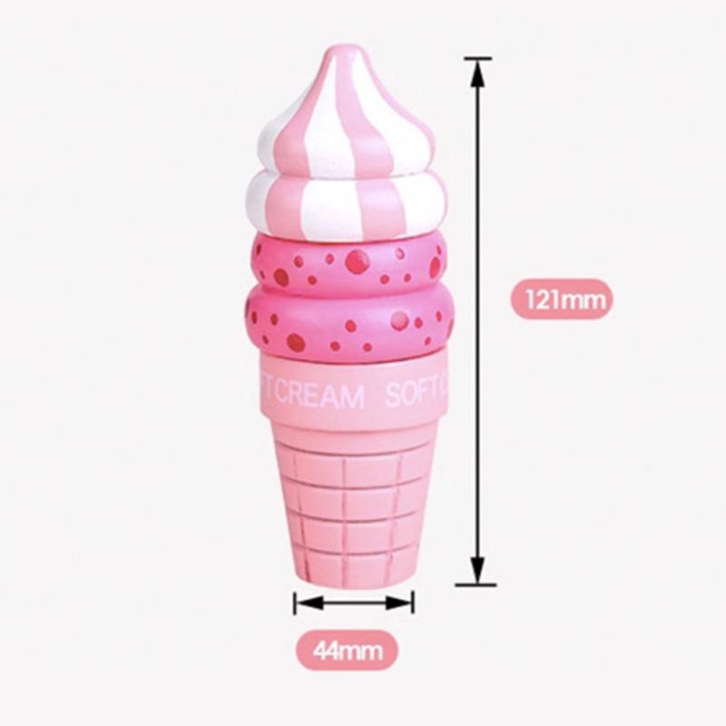 Kid Magnetic House Play Toy Wooden Chocolate Vanilla Strawberry Ice Cream Children Gift