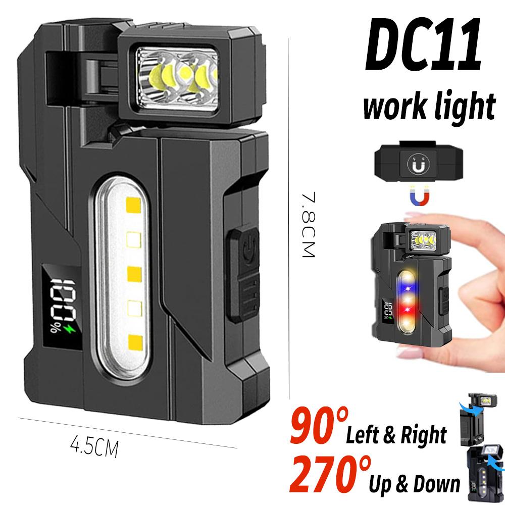 Mini USB Rechargeable LED Flashlight - Portable Super Bright Torch with Tail Magnet, Side COB Emergency Light & Camping Lantern