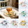 Flower Resin Coaster Handmade Dried Flowers Cup Mat Heat-Resistant Clear Waterproof Table High Temperature Placemat Protection Unique Gift for Coffee