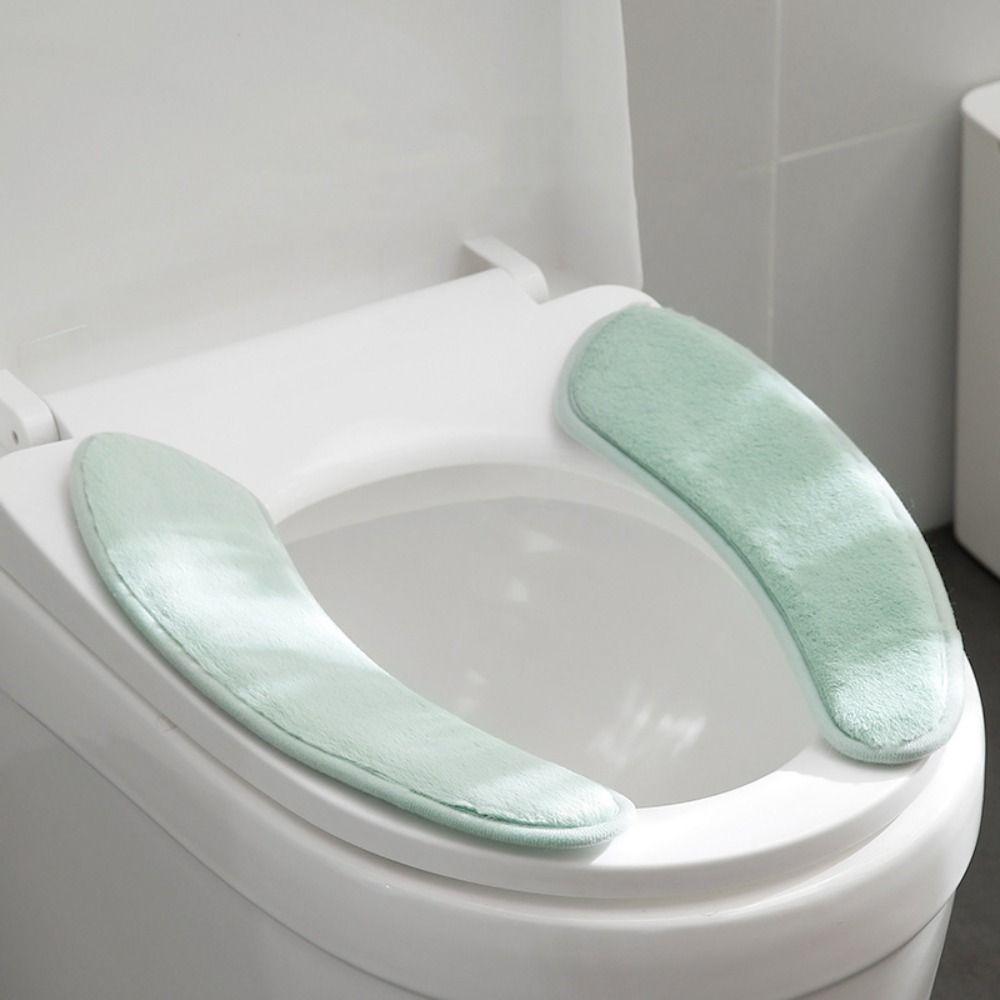 

Waterproof Plush Toilet Cover Gasket Reusable Toilet Cushion Cover Warm Closestool Mat Household рожевий