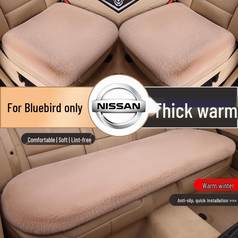 Winter Warmth Plush Seat Cushion with Heating for Nissan Bluebird