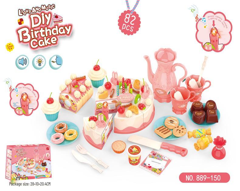 DIY Singing Birthday Cake Candle & Cutting Toy for Kids