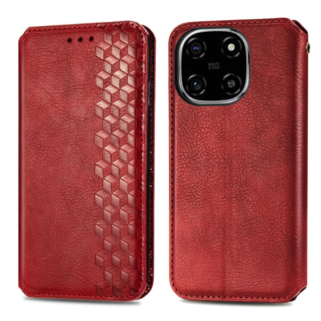 For Blackview Color 6 Case Rhombus Imprint PU Leather Wallet Phone Cover