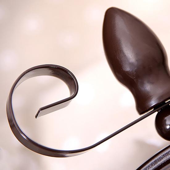 Decorative Clock European Style Rust-proof Wrought Iron Battery Operated Non-Ticking Retro Wall Clock