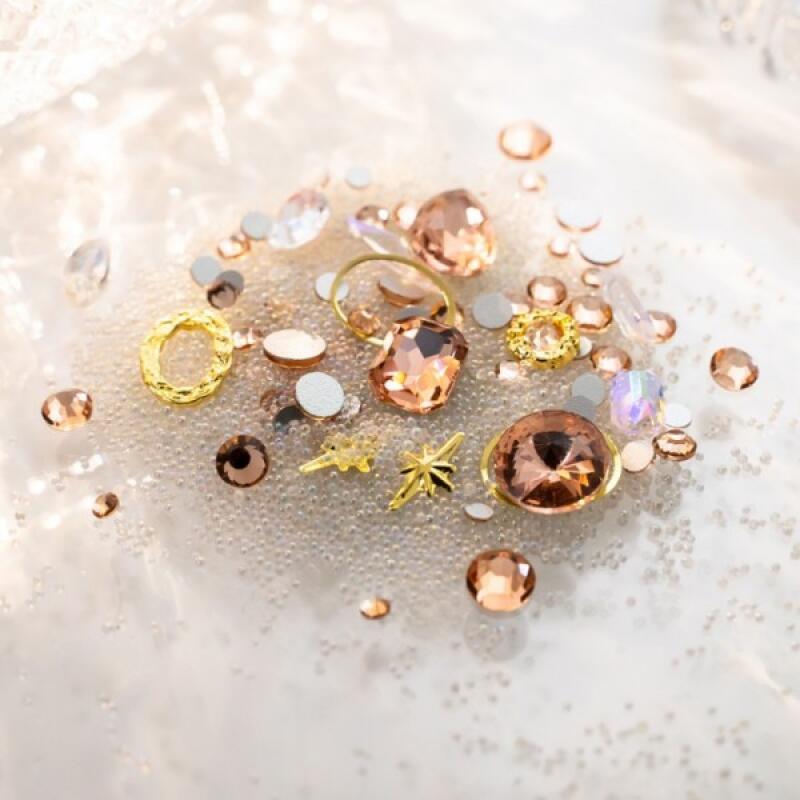 Vintage Rose Cubic Pixie Stone Metal Charm Parts Set