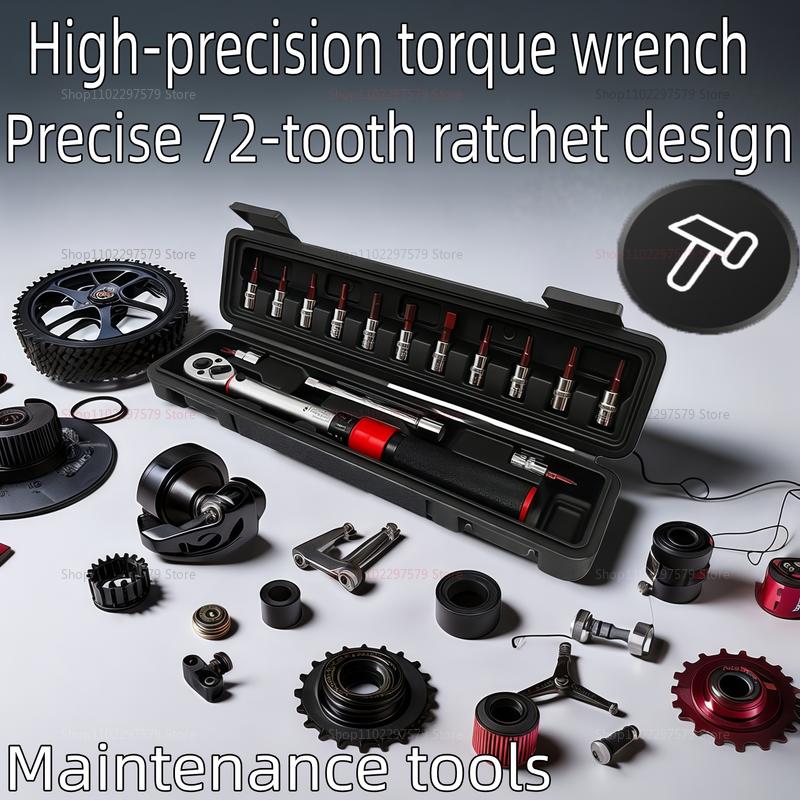 15Pcs Bicycle Torque Wrench Set 1/4 Inch Dual Direction Bike Allen Key Tools Motorcycle Repair Kit Nm Spanner Socket