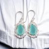 Authantic Aqua Chalcedony Gemstone 925 Sterling Silver Pretty Jewelry Earrings EE-41-17
