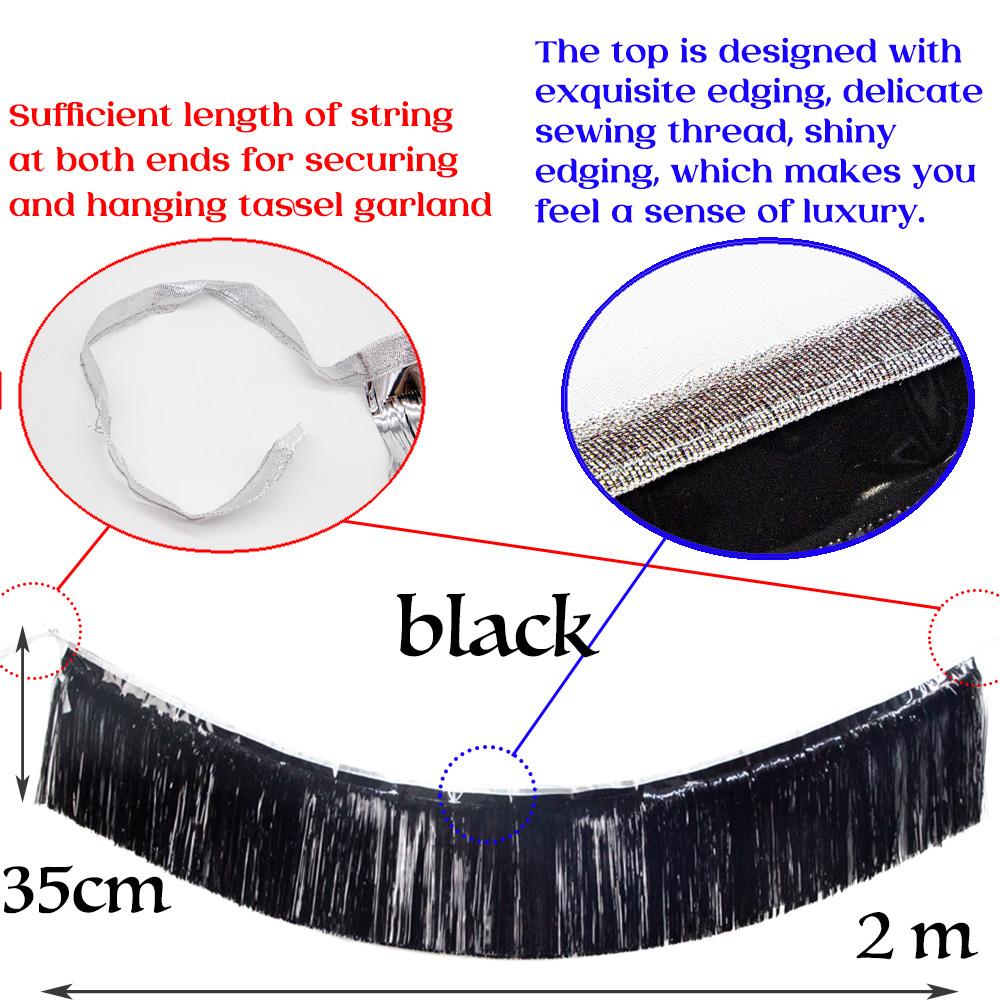 Premium Foil Fringe Tinsel Garland Creative 2M 4 Layers Foil Banner Birthday Party Wedding Decoration Christmas Home Wall Decor