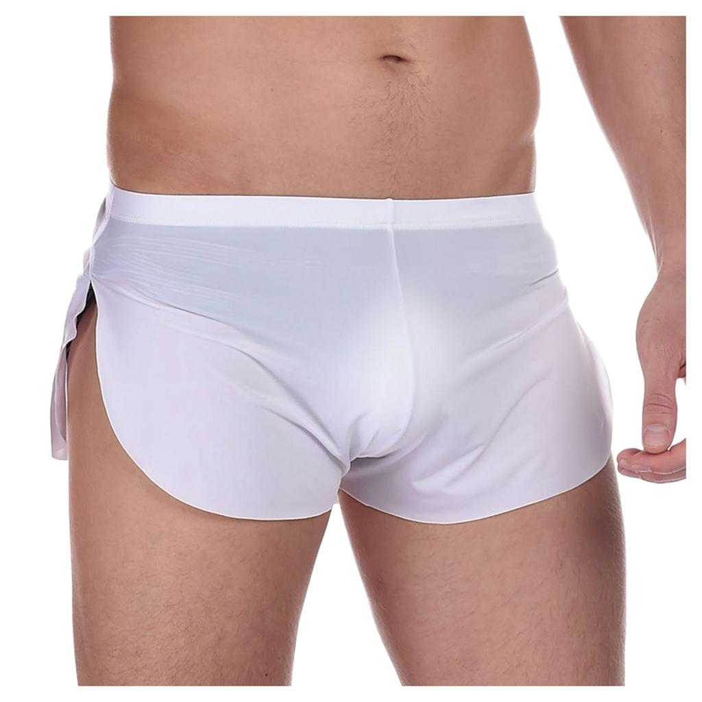 Men's Underwear Sexy Pants Round Three-point Pants Home Silky Men's Shorts