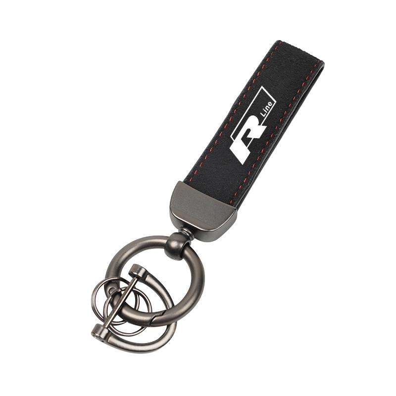 Car Sticker Hub Caps 3D Metal/Leather Car Logo Key Chain Keyring VW Auto Interiors Accessories For Volkswagen Rline Amarok T5 Ph fshm03