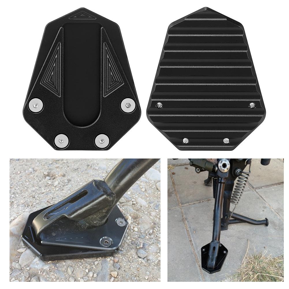 Motorrad Anti-Rutsch Fuß-Seitenständer Verlängerungsplatte Vergrößerung Passend für Benelli TRK 502(Schwarz)