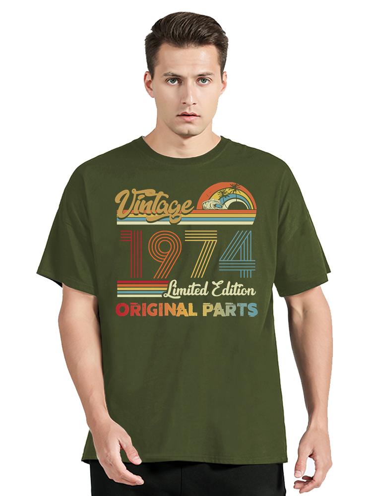 Vintage 1974 Limited Edition Retro Style T-shirt Men Tees Fashion Oversized Casual Tshirt Men Clothing Cotton T Shirt Tops