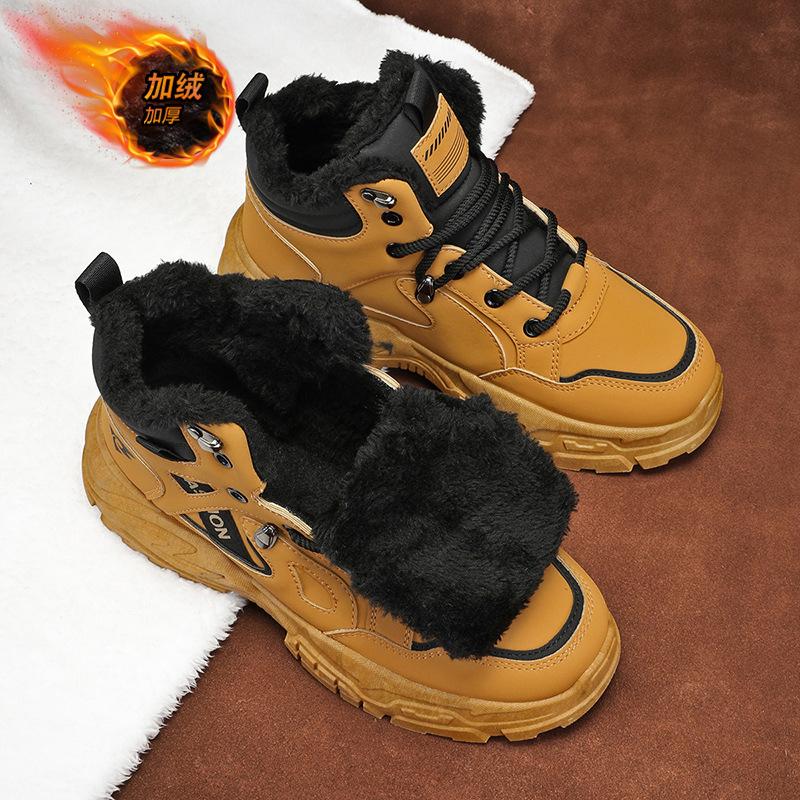 

Мужские ботинки мартин хлопковые туфли осень и зима снежные мужские ботинки 2025 новые зимние желтые рабочие ботинки высокие ботинки 44 хаки