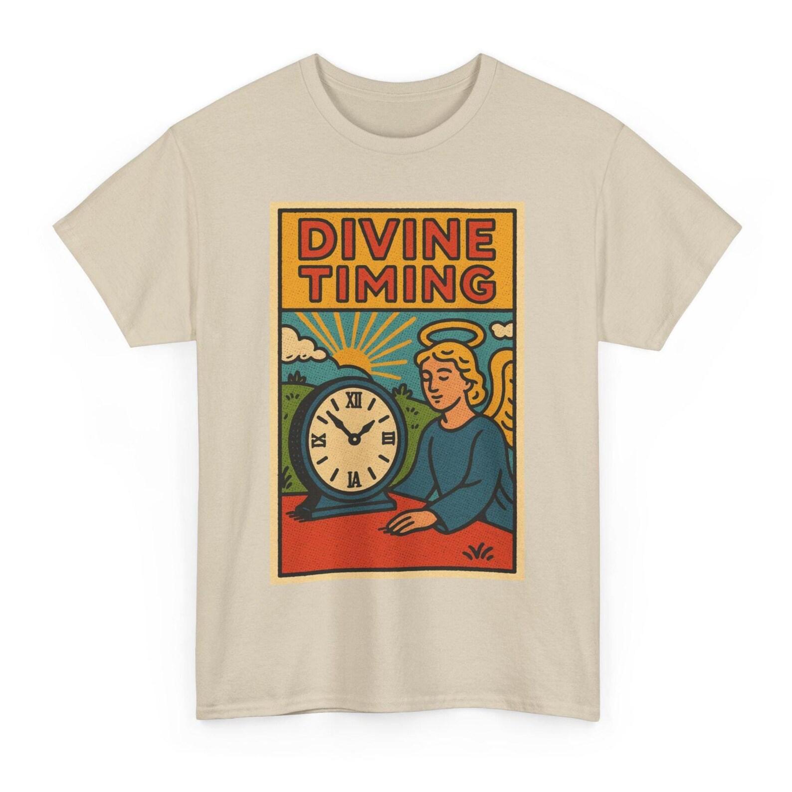 Divine Timing T-Shirt: Retro Comic Spiritual Tee, Mystic Gift S