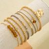IF ME 7 Sets CCB Golden Crystal Rice Bead Bracelets Set Fashion Elegant Women Jewelry Party Accessories
