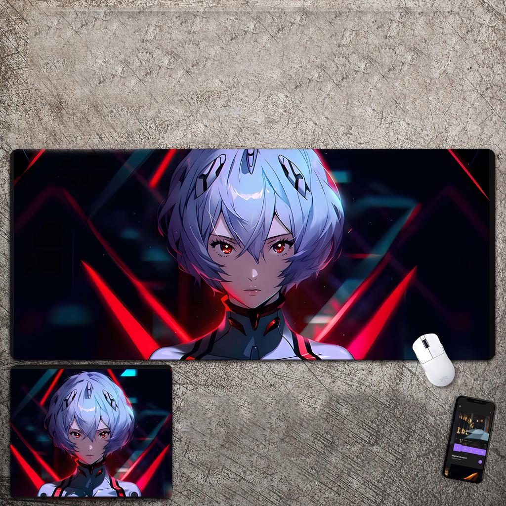 Übergroßes Mauspad mit Anime-Charakter, geeignet für E-Sport, Büro und Schreibtisch.