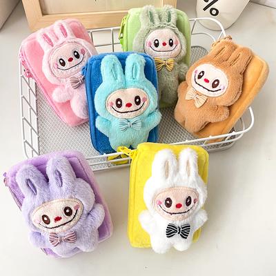 Cute Cartoon Plush Coin Purse, Lipstick Data Cable, Coin Bag Pendant, Creative Keychain, Backpack Decoration