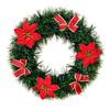 Christmas Wreath for Front Door Artificial Pine Needle Wreath with Balls Bows Flowers Merry Christmas Hanging Decor for Home Wall Window Porch Indoor