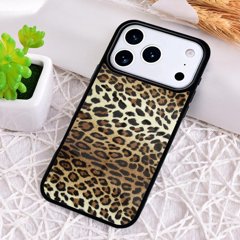 Coque de téléphone motif animal léopard pour iPhone 17 Air 16 15 11 12 14 13 Pro Max Housse antichoc