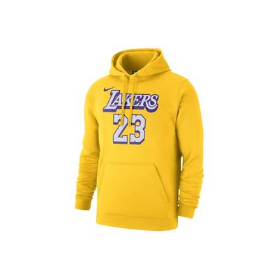 Nike Los Angeles Lakers LeBron James Sport Casual Felpa con Cappuccio Pullover Uomo Giallo CJ9547-728