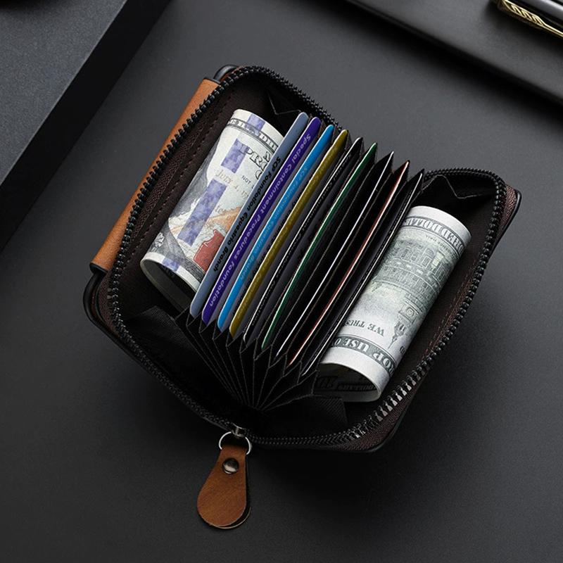 New Zipper Three Fold Wallet Multifunctional Men Card Holder Casual Male Coin Purse ID Card Holder Business Clutch Bag
