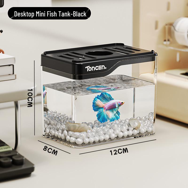 Seven-Color HD Ecological Desktop Aquarium - Creative Transparent Fish Tank for Home Decor