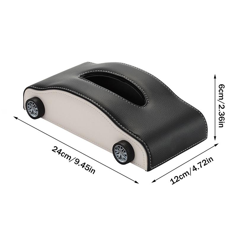 Kreative Autoform Taschentuchbox Simulierte Reifen Hitzebeständiger Taschentuchspender Dekorativer Tragbarer Autoleder Taschentuchorganizer