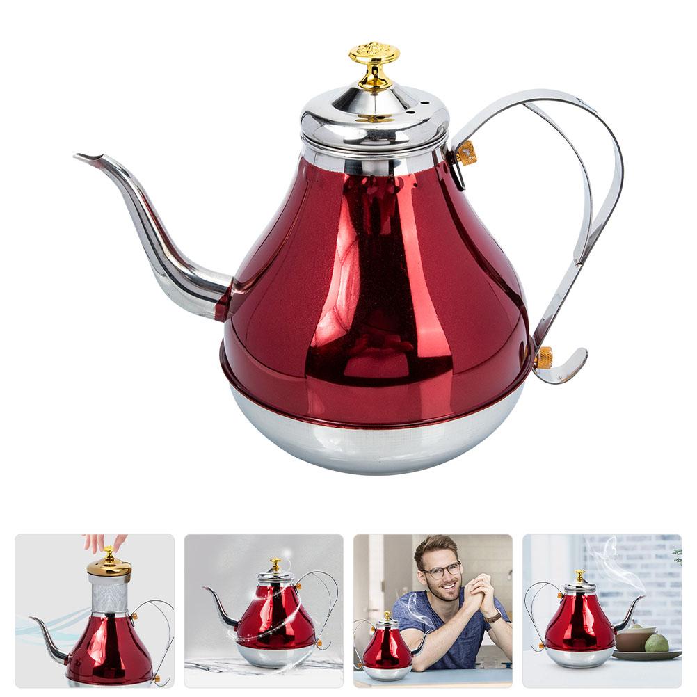 Stainless Steel Teapot Large Capacity Tea Kettle Electric Travel Pot with Infuser Easy to Clean Home Kitchen