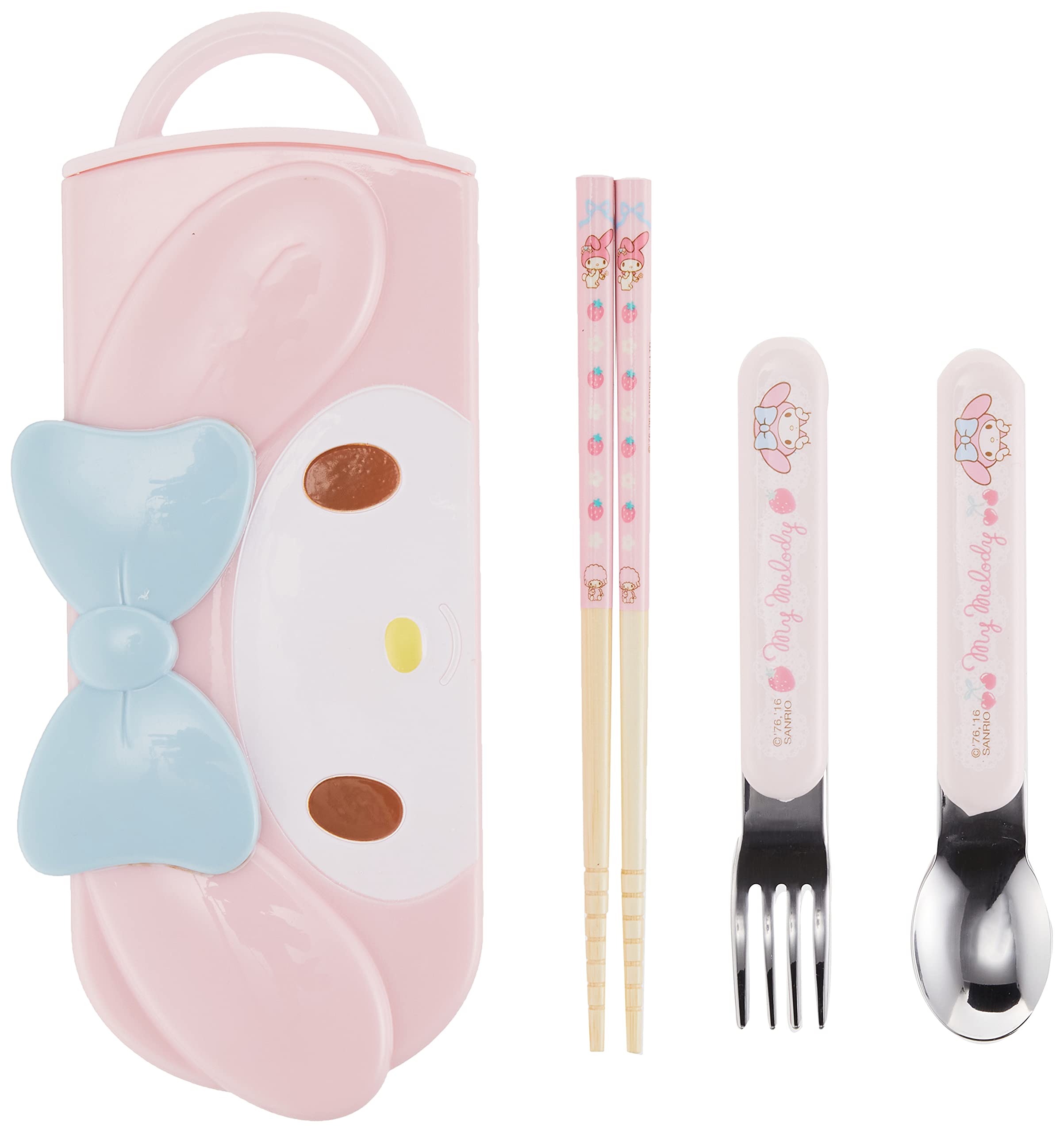 

Sanrio My Melody Lunch x 2 x 21 ABS stainless Face-Shaped Trio, 8.4 cm, PP, resin, steel, N-1601-163902 розовый