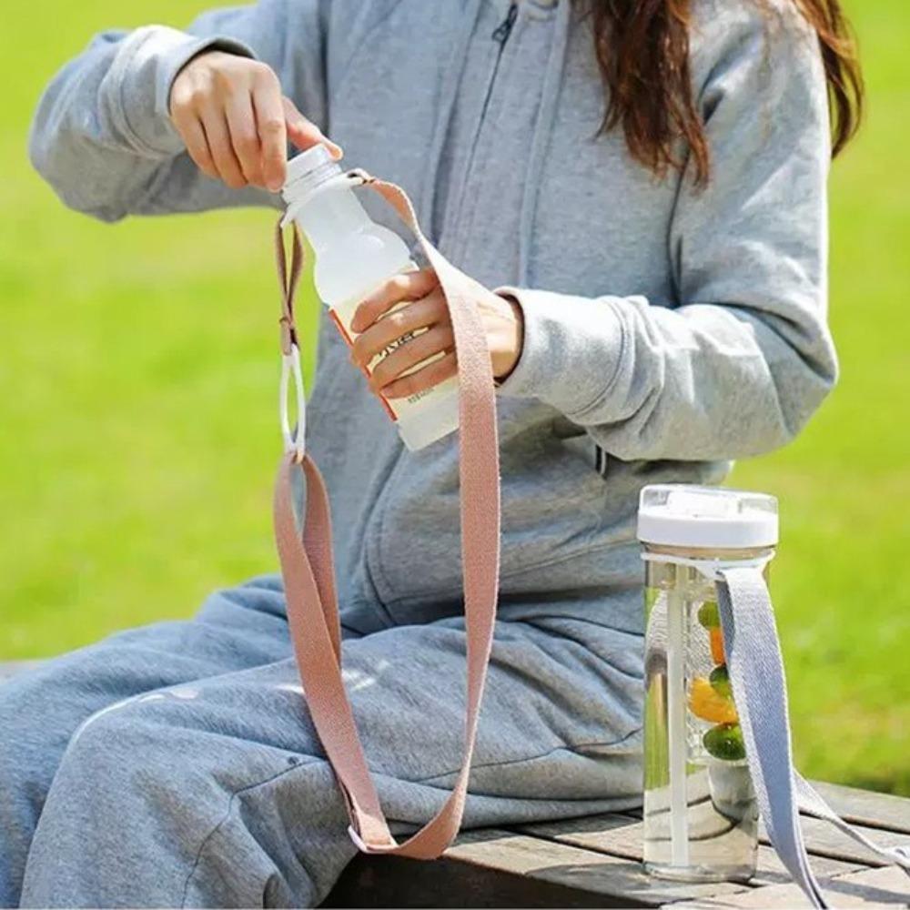 2-in-1 Crossbody Cup Strap Solid Color Sport Water Cup Hanging Rope  Outdoor Spots