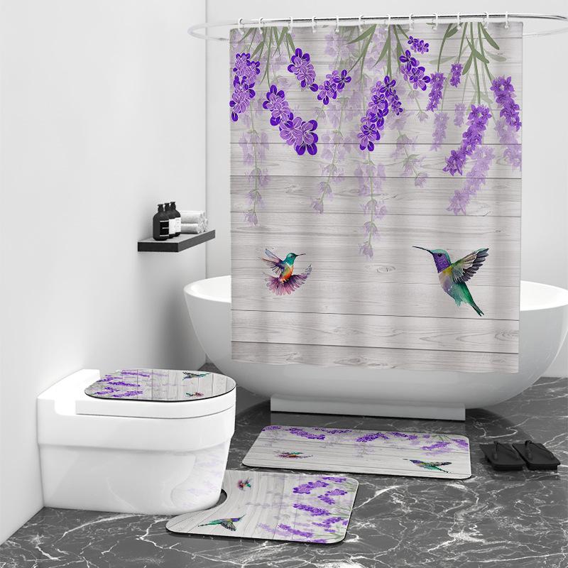 

Занавеска для душа Растение Цветок HD Цифровая печать Занавеска для душа Занавеска для ванной Водонепроницаемая тканевая занавеска для душа W90cm*L180cm