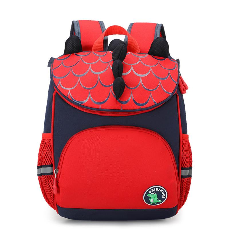 Kids Cartoon Dinosaur Backpack With Breathable Nylon For School And Travel