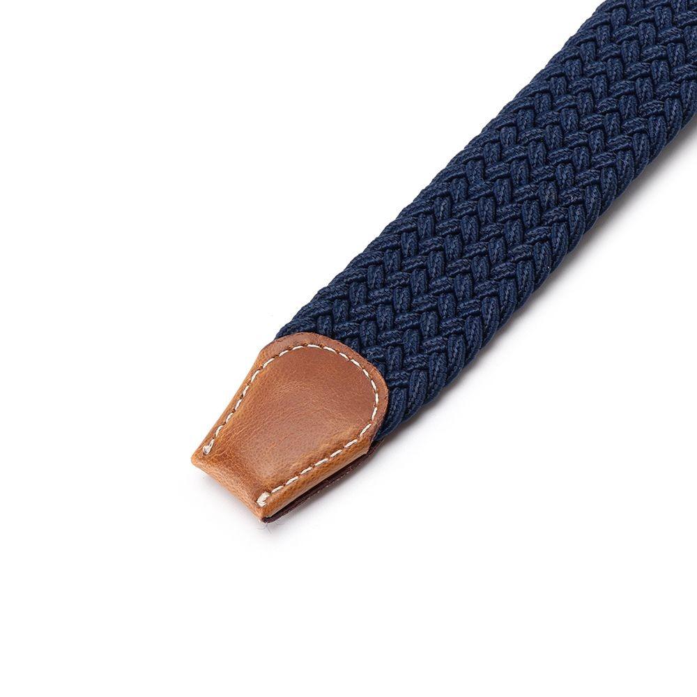 PU Leather Buckle Canvas Belts Elasticated Fabric Waistband Fashion Braided Stretch Belt