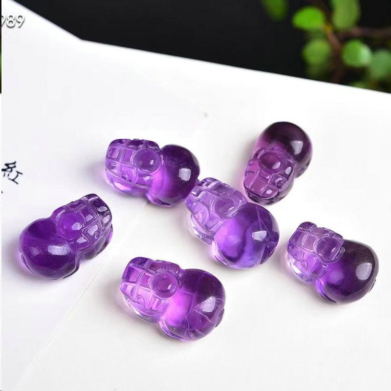 Amethyst Butterfly Flower Charm: Buddha, Nine-Tailed Fox, Cat, Rabbit, Crystal Bear Pendant