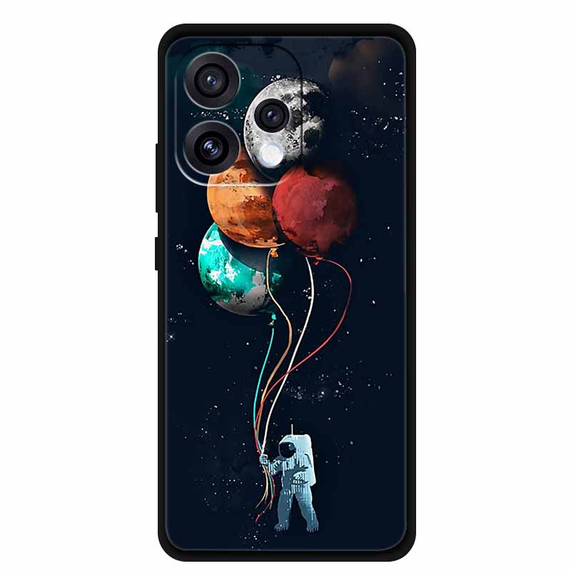 For Oppo Reno15 5G Case 6.59" Cute Cat Balck Edge Soft Silicone Wolf Phone Back Cover For Oppo Reno 15c 5G Protective Lion Funda