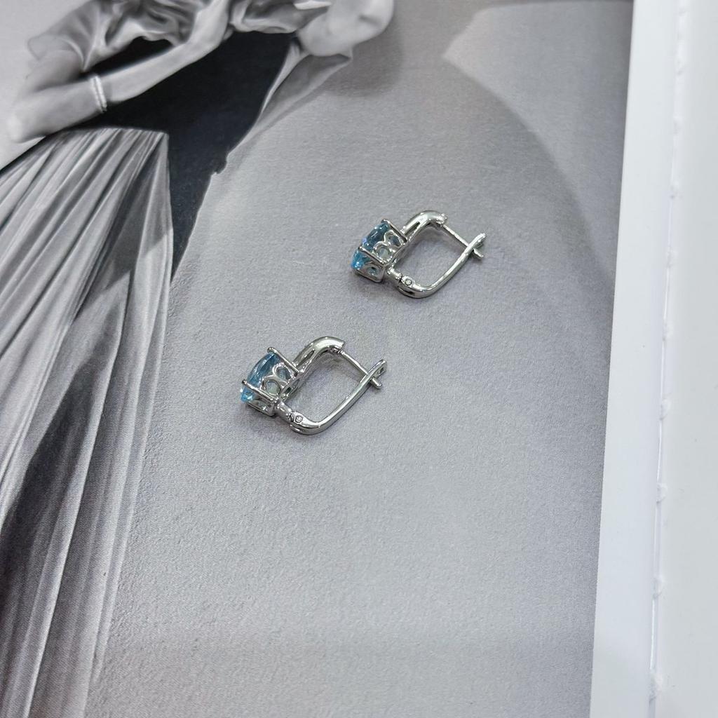 Серебряные серьги с натуральным топазом 6.173ct (2171645)