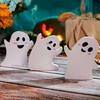 3Pcs/Set Halloween Ghost Tiered Tray Ornament Farmhouse Rustic Wooden Cartoon Ghost Table Sign Layered Tray Desktop Ornament