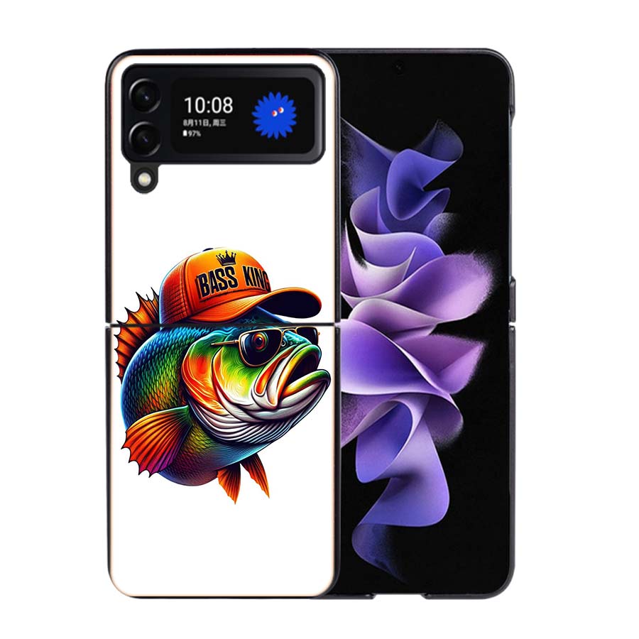 Enjoy a Day of Fishing Pleasure Phone Case For Samsung Z Flip 7 6 5G Galaxy Z Flip4 Z Flip5 Z Flip3 Coque Black Hard PC Shell Pr