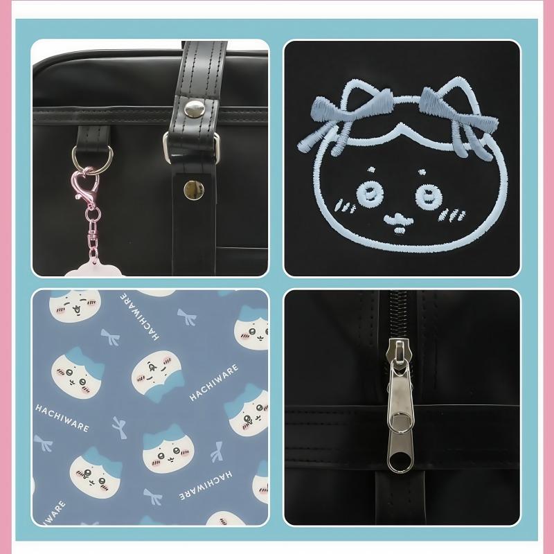 Cute Cartoon Rabbit JK Style Large Tote Bag for Daily School Commute and Handbag