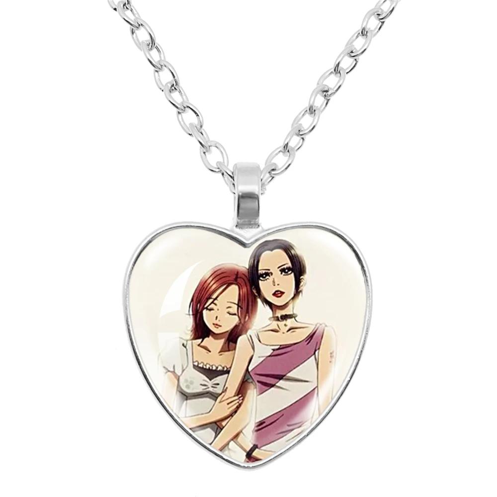 Japanische Anime Mode NANA Manga Osaki Glas Herz Halskette Figur Schmuck Fans Tasche Anhänger Geschenke Für Mädchen
