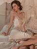 2025 Summer Ice Silk Lace Backless Nightdress for Women